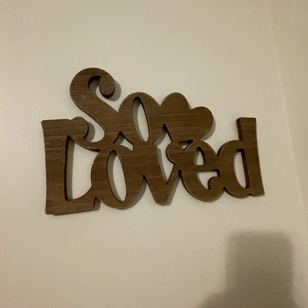 Brown Wooden Wall Decor - 'So Loved'